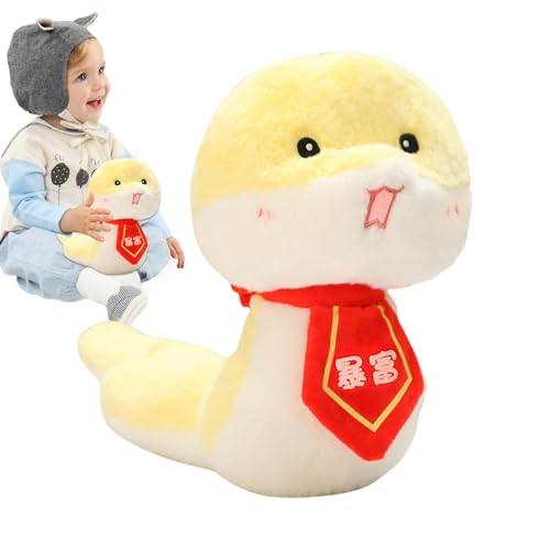 Schlangenjahr - Plüsch-Schlangenpolde, chinesisches Schlangenplüsch mit abnehmbarer Fliege | Chinesisches Neujahrs-Splüsch, Schlangenmaskottchen 2025, 3D Snake Plush Toys, Lucky SLA Schlangenjahr - Plüsch-Schlangenpolde, chinesisches Schlangenplüsch mit abnehmbarer Fliege | Chinesisches Neujahrs-Splüsch, Schlangenmaskottchen 2025, 3D Snake Plush Toys, Lucky SLA von Berriphonia