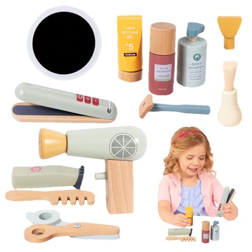 Schönheitssalon Playset Für Mädchen | Hölzerne Tat Vor, Friseurspielset, Vorgetäuschte Frisespielzeugkinder Simulation Haartrockner, Friseurschere Und Stylistenzubehör Schönheitssalon Playset Für Mädchen | Hölzerne Tat Vor, Friseurspielset, Vorgetäuschte Frisespielzeugkinder Simulation Haartrockner, Friseurschere Und Stylistenzubehör von Berriphonia