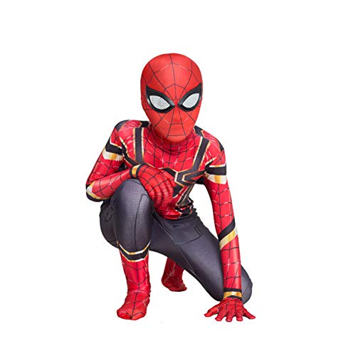 Berrysun Eisen Spiderman Kostüm Halloween Karneval Cosplay Spider-Man Klassischer Spider-Man Anzug Lycra 3D-Druck Kostüm Party Film Kostüm Requisiten,Red Black-Adult(160~170cm) von Berrysun