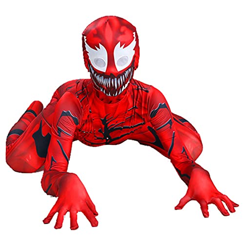 Carnage Venom Jumpsuit Kinder Spider Man Bodysuit Jungen Cosplay Kostüm Halloween Classic Onesies Karneval Outfit Filmrequisiten Strumpfhosen,Red- Kids M (115~125cm) von Berrysun