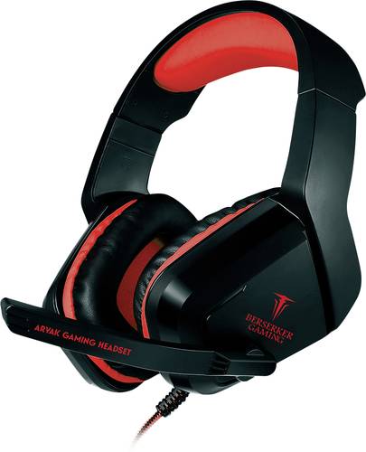 Berserker Gaming AVRAK Gaming Over Ear Headset kabelgebunden Stereo Schwarz, Rot von Berserker Gaming