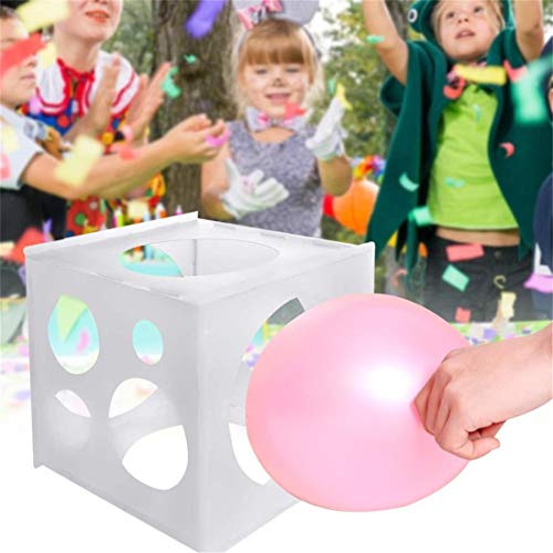 BesDirect Ballon-Sizer-Box, 11 Löcher zusammenklappbarer Kunststoff-Ballon-Sizer-Box-Würfel, Ballon-Messbox, Ballongrößen-Messwerkzeug für Ballondekorationen, Ballonbögen, Ballonsäulen von BesDirect