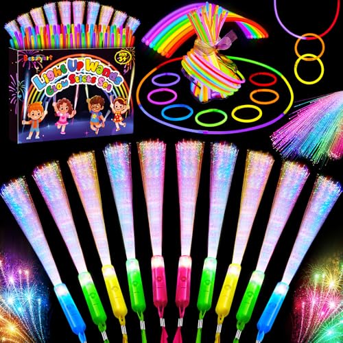 Besdiyart 10 Stück Leuchtstäbe Glasfaser, 50 Bunte mit 50 Verbindern, Knicklichter Partyzubehör, Leuchtwedel Party Set für Hochzeit Konzert Kindergeburtstag Weihnachten Besdiyart 10 Stück Leuchtstäbe Glasfaser, 50 Bunte mit 50 Verbindern, Knicklichter Partyzubehör, Leuchtwedel Party Set für Hochzeit Konzert Kindergeburtstag Weihnachten von Besdiyart