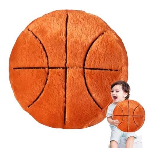 Besreey Basketball-Plüschkissen, Basketball-Kissen,Plüsch-Sport-Wurfkissen in Basketballform - Flauschiges gefülltes Sportbälle-Spielzeug, weiches gefülltes Kissen für Schlafzimmer, Büros von Besreey