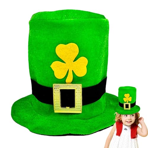Besreey Grüner Kobold-Zylinder, St. Patricks Day-Hut - Grüner Kobold-Zylinder mit Schnalle - Irische Feiertags-Cosplay-Mütze, Kostüm-Zylinder für Erwachsene, Jugendliche, Männer, Frauen Besreey Grüner Kobold-Zylinder, St. Patricks Day-Hut - Grüner Kobold-Zylinder mit Schnalle - Irische Feiertags-Cosplay-Mütze, Kostüm-Zylinder für Erwachsene, Jugendliche, Männer, Frauen von Besreey