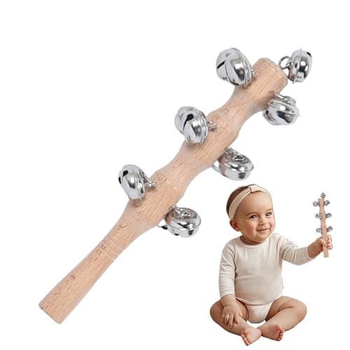 Besreey Handheld Jingle Bells, Jingle Stick - Percussion Musical Instrument Shaker Toy Rassle | Musikinstrumente Handglocke für Kindergärten Heimschule Klassenzimmer im Freien im Freien Besreey Handheld Jingle Bells, Jingle Stick - Percussion Musical Instrument Shaker Toy Rassle | Musikinstrumente Handglocke für Kindergärten Heimschule Klassenzimmer im Freien im Freien von Besreey