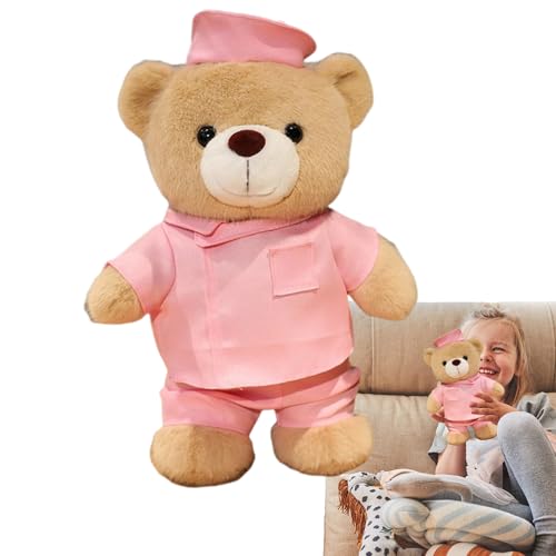 Besreey Kuschelkrankenschwester - Sanfter Stoff Bär zum Liebhaben | Originelles Spielzeug für Regale Kinderzimmer Deko Valentinstag Weihnachten Halloween von Besreey