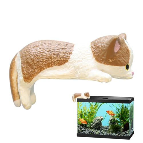 Besreey Miniatur -Katzen | Niedliches Computer Monitor | Realistische Miniatur -Katzenstatuen für Wohnzimmer Schlafzimmer Aquarium Landschaft Party Auto Bücherregal Desktop Arbeitsplatz von Besreey