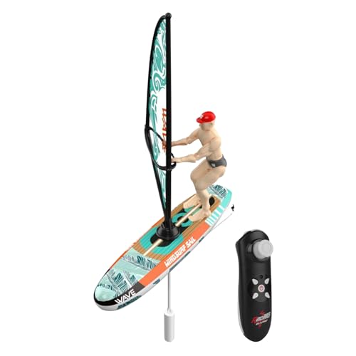 Besreey Spielzeugboote für Wasserspiele Fernbedienung, RC -Boot - Poolspielzeug für Kinder - 2,4 GHz, wasserdichtes Segelspiel, LED -Leuchten, Lake -Fischerei, Outdoor, Strandbadewannenspiel von Besreey