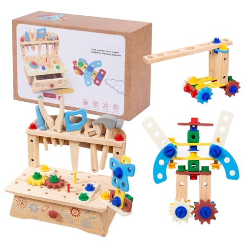 Besreey Werkzeug-Set für Kleinkinder | Bauspiel aus Holz, Nachbildung, Lernspiele für , Mädchen, Reisen, Garten, Spielzimmer, Schule, Haus Besreey Werkzeug-Set für Kleinkinder | Bauspiel aus Holz, Nachbildung, Lernspiele für , Mädchen, Reisen, Garten, Spielzimmer, Schule, Haus von Besreey