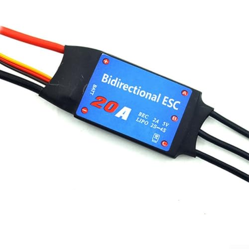 Besshepplo Bürstenloser ESC Elektronischer Geschwindigkeitsregler Zwei-Wege-Steuerung für RC Boot Auto Unterwasserpropeller mit UBEC 2-6S Power System 30A 40A 50A (20A) von Besshepplo