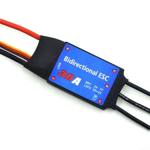 Besshepplo Bürstenloser ESC Elektronischer Geschwindigkeitsregler Zwei-Wege-Steuerung für RC Boot Auto Unterwasserpropeller mit UBEC 2-6S Power System 30A 40A 50A (30A) von Besshepplo