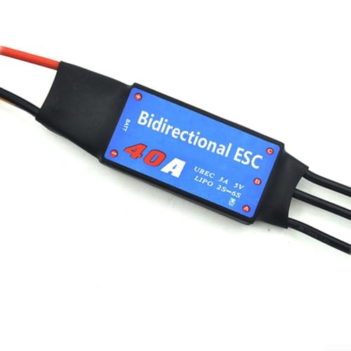 Besshepplo Bürstenloser ESC Elektronischer Geschwindigkeitsregler Zwei-Wege-Steuerung für RC Boot Auto Unterwasserpropeller mit UBEC 2-6S Power System 30A 40A 50A (40A) von Besshepplo
