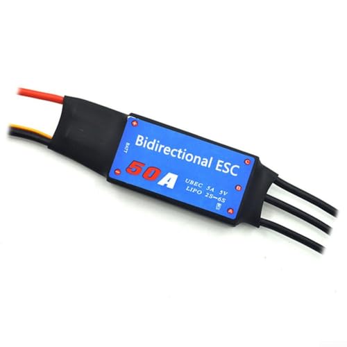 Besshepplo Bürstenloser ESC Elektronischer Geschwindigkeitsregler Zwei-Wege-Steuerung für RC Boot Auto Unterwasserpropeller mit UBEC 2-6S Power System 30A 40A 50A (50A) von Besshepplo