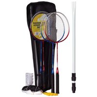 Badminton Set komplett mit 4 Schlägern Ball Netz 8 Teile von Best Sport & Freizeit