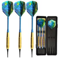 Dartpfeile Typhoon Softdart Nylonsicherheitsspitze blau/gold 3 Stück von Best Sport & Freizeit
