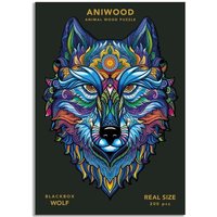 Aniwood J2315L - Animal Wood Puzzle, Blackbox Wolf L, Holz-Puzzle, 200 Teile von BestSaller