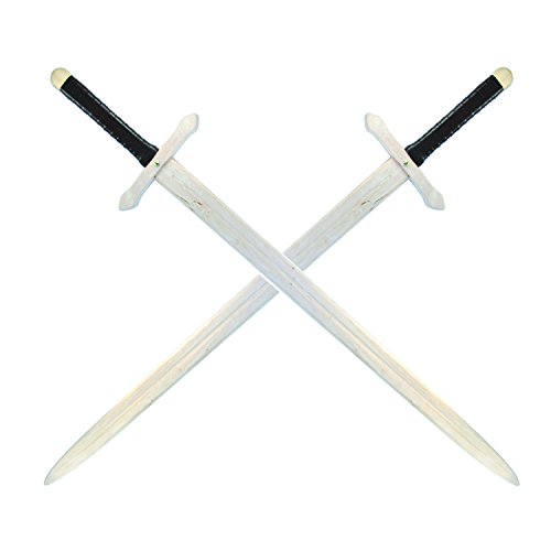 BestSaller 1007 Ritter Zweihand Schwert, Holz, Farbe:Natur (2 Stück) von BestSaller