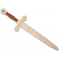 BestSaller 1012 - Templer-Schwert, Birke, 63cm, Holz-Schwert, Griff mit brauner Kunstlederwickelung von BestSaller