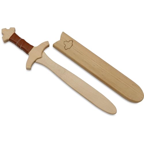 BestSaller 1021 Dolch Set König Edward mit Holzhülle & Gürtelhalter ca. 40 cm, braune Wicklung, Natur/braun, 2-teilig (1 Set) von BestSaller
