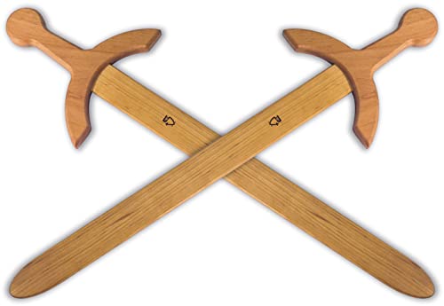 BestSaller 1101 Ritterschwert König Artus Holz 57cm lang, Natur, Fasching, Karneval (2 Stück) von BestSaller