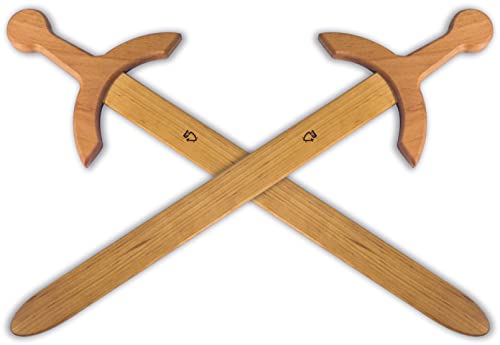 BestSaller 1101 Ritterschwert König Artus Holz 57cm lang, Natur, Fasching, Karneval (2 Stück) von BestSaller