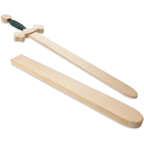 BestSaller 11029 Schwert Edelmann Set für Kinder, 56cm Natur mit grüner Wickelung, Natur/grün, 2-teilig (1 Set) von BestSaller
