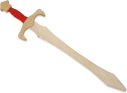 BestSaller 1104 Holz-Schwert 'Sigismund', 68 cm Birke mit roter Kunstlederwickelung (Langschwert) von BestSaller