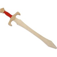 BestSaller 1104 - Langschwert Sigismund, Birke, 68cm, Holz-Schwert, Griff mit roter Kunstlederwickelung von BestSaller