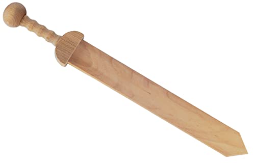 BestSaller 1109 Römer Schwert aus Holz mit gedrechseltem Griff, 57cm, Natur (1 Stück) von BestSaller