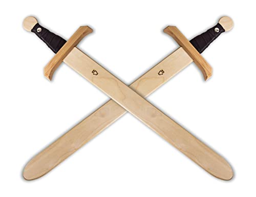 BestSaller 1112 Schwert Junker mit umwickelten Griff, aus Buchen Holz, 58 cm lang (2 Stück von BestSaller