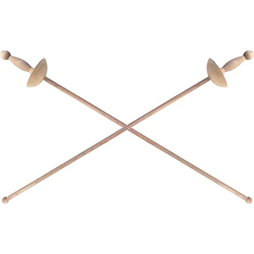 BestSaller 1123 Degen mit gedrechseltem Griff, Holz, 75cm lang, geölt, Natur (2 Stück) von BestSaller
