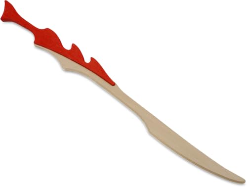 BestSaller 1127 Holz-Schwert 'Rote Drachenschuppe', 67 cm Birke teilbemalt mit ergonomischem Griff aus einem Stück (Langschwert) von BestSaller