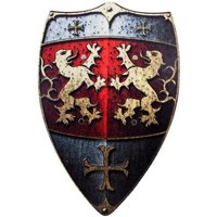 BestSaller 1164 - Ritterschild Holz, 49x32cm, mit Löwen Motiv mit Ledergriff BestSaller 1164 - Ritterschild Holz, 49x32cm, mit Löwen Motiv mit Ledergriff von BestSaller