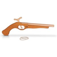 BestSaller 1233 - Kinder-Piraten-Pistole, 35cm, Erlenholz geölt (schießt Gummis), Holz-Pistole von BestSaller