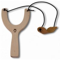 BestSaller 12379 - Schleuder (Zwille, Katschi), ca.20cm, Erlenholz mit Kunstleder Korb, Korken-Schleuder von BestSaller