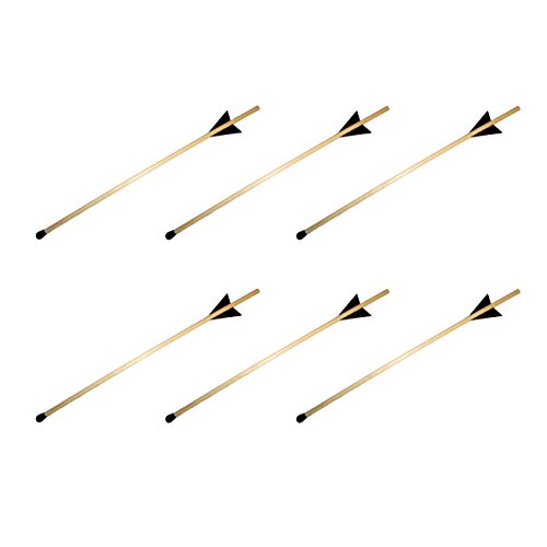 BestSaller 1253 Pfeil 50 cm mit Pfropfen, Zubehör für Bögen, Natur/schwarz (Farbe zufällig, 6er Pack) von BestSaller