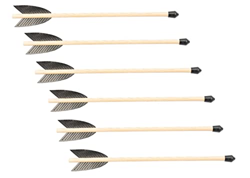 BestSaller 1255 Pfeil / Bolzen 25cm mit Pfropfen Zubehör für Armbrust, Natur/schwarz (Farbe zufällig, 6er Pack) von BestSaller