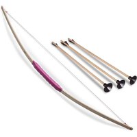 BestSaller 1266 - Prinzessinnen-Bogen inkl. 3 Pfeilen, Eschenholz, 90cm, Holz-Bogen, Griff mit pinke Kunstlederwickelung von BestSaller