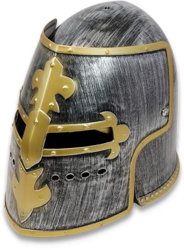 BestSaller 1426 Kinder-Ritterhelm Beckenhaube mit Klappvisier aus Kunststoff, Ritter, Krieger, Templer Titan/Gold BestSaller 1426 Kinder-Ritterhelm Beckenhaube mit Klappvisier aus Kunststoff, Ritter, Krieger, Templer Titan/Gold von BestSaller