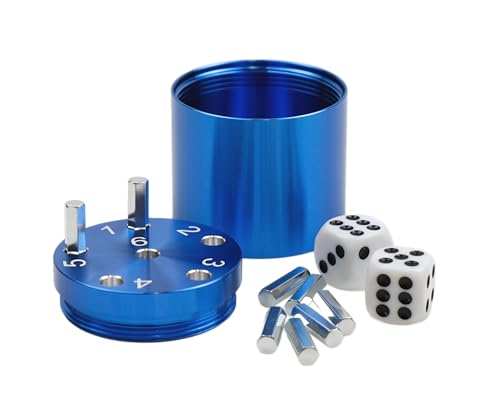 BestSaller 3005 'SUPER SIX' Aluminum, 36 Spielstäbchen & 2 Würfel, blau (1 Stück) von BestSaller