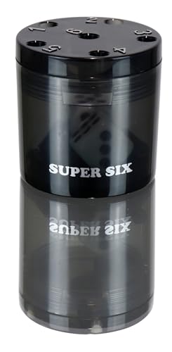 BestSaller 3013 SUPER SIX Würfelspiel ABS Kunststoff, auch für die Reise, 36 Spielstäbchen & 2 Würfel, schwarz von BestSaller