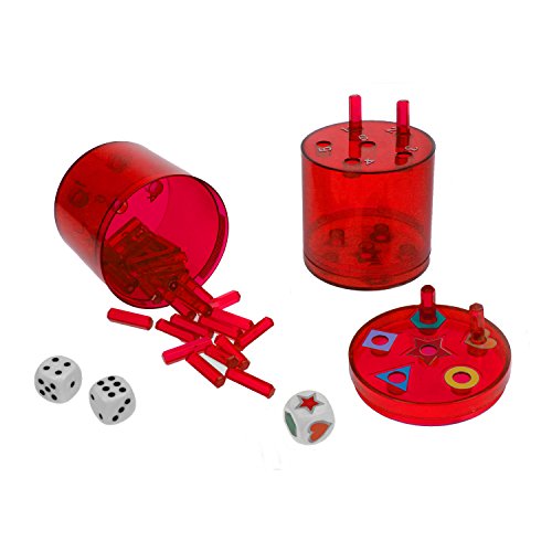 BestSaller SUPER SIX Würfelspiel Kunststoff, Farbe:rot (2 Stück) von BestSaller