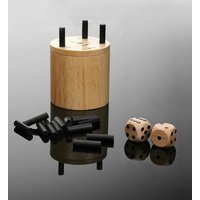 BestSaller 3030 - Super Six Holz, kleine Version, 36 Spielstäbchen & 2 Würfel, natur, Reisespiel von BestSaller