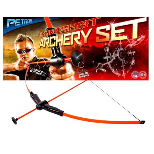 BestSaller Petron 162/5 Sureshot Indoor Outdoor Archery Set, Kinder Bogen mit 3 Pfeilen, orange von BestSaller