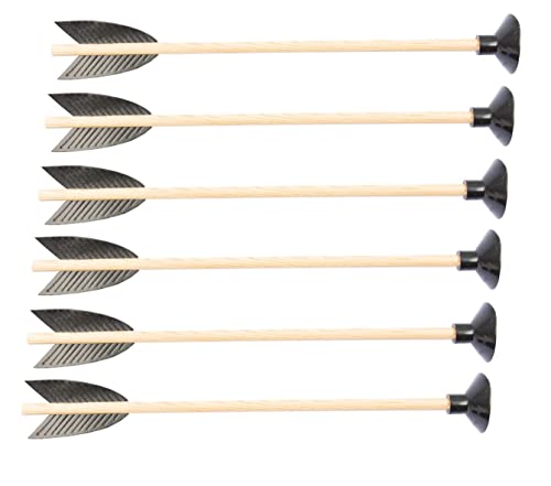 BestSaller 1215 Holz-Pfeil/Bolzen mit Saugnapf, 25 cm groß für Armbrust (Farbe zufällig, 6er Pack) von BestSaller