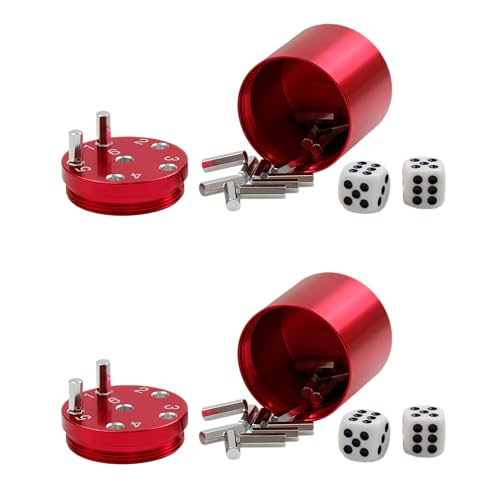 BestSaller SUPER SIX Würfelspiel Aluminum, Farbe:rot (2 Stück) von BestSaller