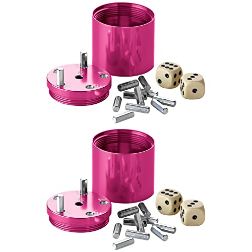 BestSaller SUPER SIX Würfelspiel Aluminum (pink (2 Stück)) von BestSaller