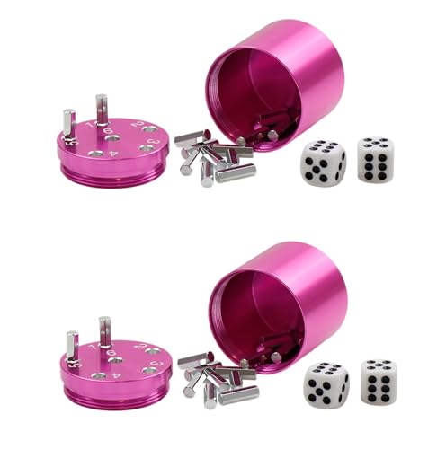 BestSaller SUPER SIX Würfelspiel Aluminum (pink (2 Stück)) von BestSaller