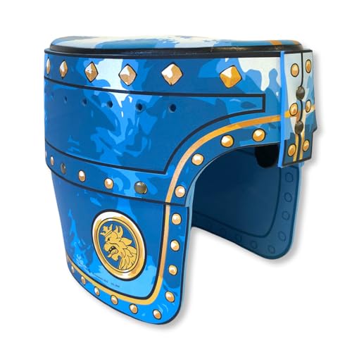 Liontouch Edler Ritter Helm, Blau | Mittelalterliches Rollenspiel-Schaumspielzeug für Kinder mit goldenem Löwenmotiv | Kampfrüstung für Verkleidungen & Kostüme für Kinder & Kleinkinder von Liontouch